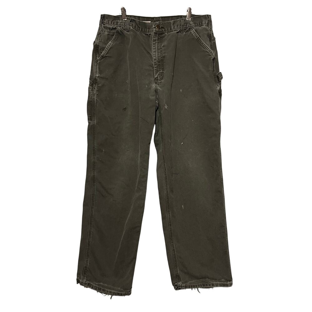 Carhartt Carpenter Work Pants Size 38x34 Gray Thrashed Distressed Vintage Y2K